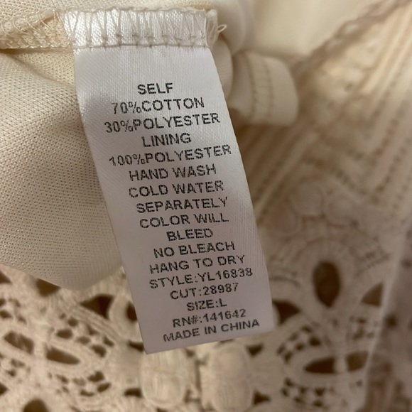 Ya Los Angeles Cream Crochet Cutout Dress - Picture 12 of 13